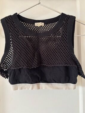Urban Outfitters Silence + Noise Black Mesh Crop Bra Tank Top